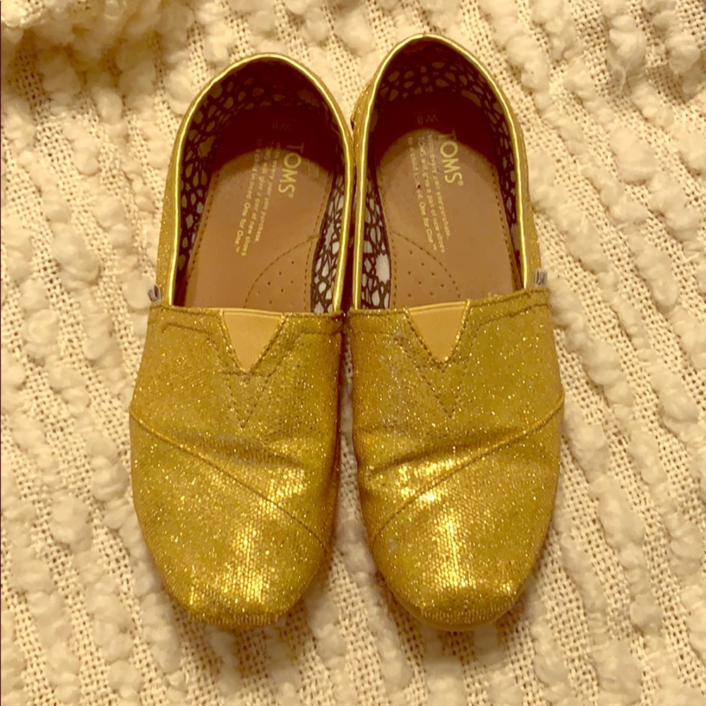 Gold glittery Toms